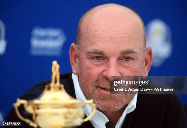 European Ryder Cup captain Thomas Bjorn announces his five vice Captains during a press conference at Wentworth Golf Club, Surrey.
