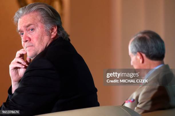 Steve Bannon , former strategic adviser to U.S. President Donald Trump and Lanny Davis, former special adviser in the White House and supporter of...