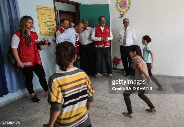 Francesco Rocca, the President of the International Federation of Red Cross and Red Crescent Societies, visits the Children's Society of the...