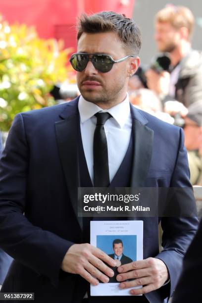 Duncan James attending the funeral of Dale Winton at the Old Church No1 Marylebone road on May 22, 2018 in London, England.