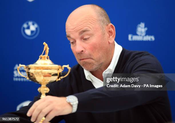 European Ryder Cup captain Thomas Bjorn during a press conference at Wentworth Golf Club, Surrey.