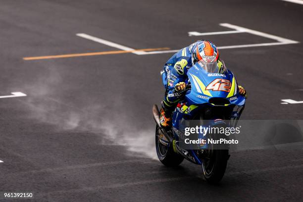 Alex Rins from Spain of Team Suzuki Ecstar action during the Moto GP Tests at Circuit de Barcelona - Catalunya due to the new resurfaced of the...