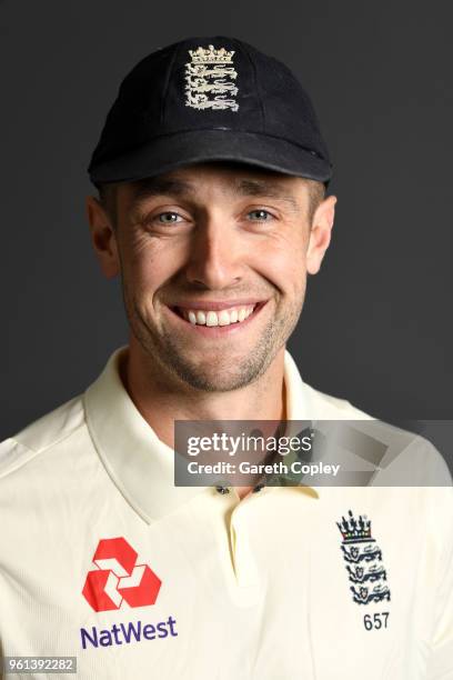 Chris Woakes of England poses for a portrait at Lord's Cricket Ground on May 22, 2018 in London, England.