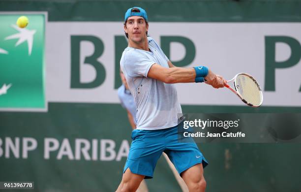 Thanasi Kokkinakis of Australia during the qualifications of the 2018 French Open at Roland Garros on May 21, 2018 in Paris, France.