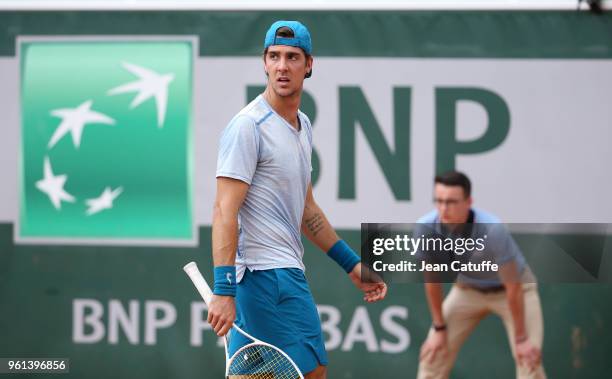 Thanasi Kokkinakis of Australia during the qualifications of the 2018 French Open at Roland Garros on May 21, 2018 in Paris, France.