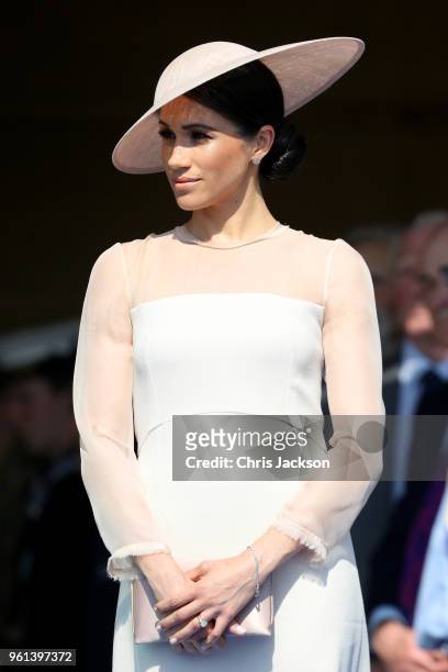 Meghan, Duchess of Sussex attends The Prince of Wales' 70th Birthday Patronage Celebration held at Buckingham Palace on May 22, 2018 in London,...