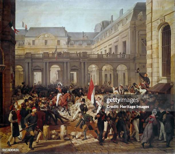 Louis Philippe procedes from the Palais-Royal to the town hall of Paris, 31 July 1830, 1832. Found in the Collection of Musée de l'Histoire de...