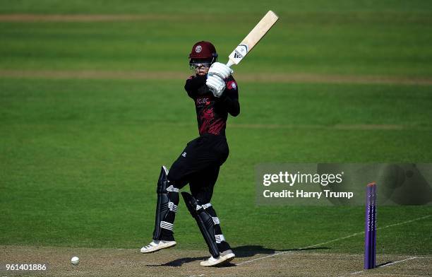 Tom Banton of Somerset bats during the Royal London One-Day Cup match between Somerset and Sussex at The Cooper Associates County Ground on May 22,...