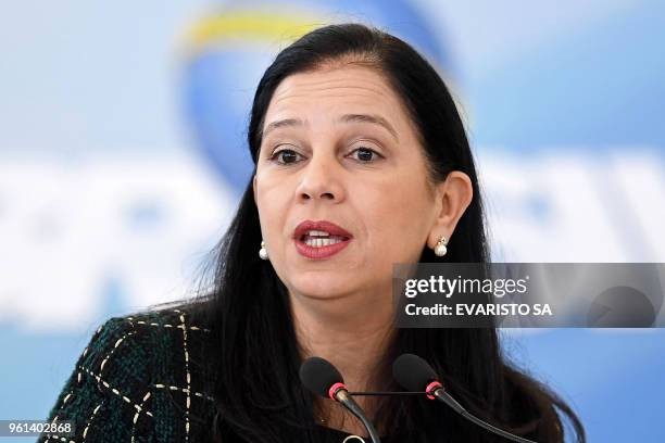 Grace Mendonca, Advocate General of the Brazilian Union, speaks during the launching event of a platform for the adherence to economic plans, at the...