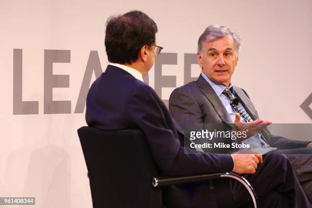 Milwaukee Bucks Co-Owner, James Dinan speaks during the Leaders Sport Business Summit 2018 at the TimeCenter on May 22, 2018 in New York City.