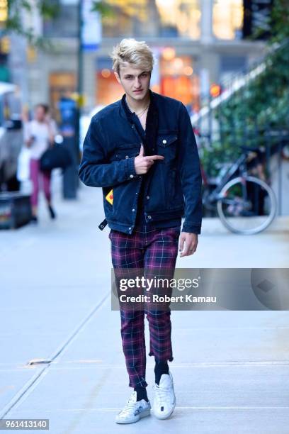 Anwar Hadid seen out and about in Manhattan on May 21, 2018 in New York City.