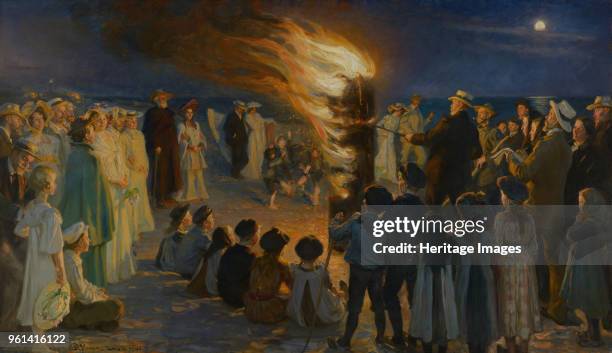 Midsummer's Eve Bonfire on Skagen's Beach , . Found in the Collection of Skagens Museum.