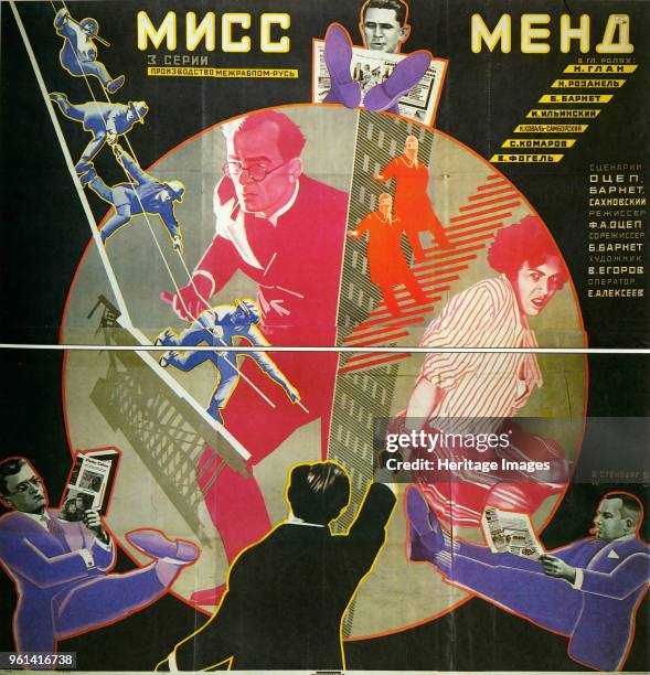 Movie poster Miss Mend, 1927. Found in the Collection of Russian State Library, Moscow.