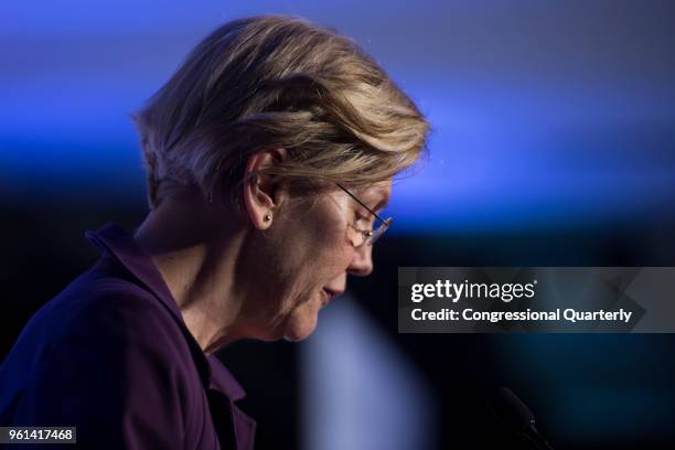 Sen. Elizabeth Warren speaks at the Center for American Progress 'Ideas' conference Tuesday May 15, 2018.