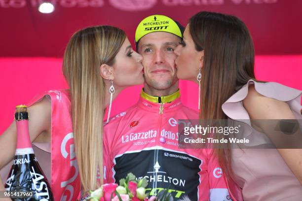 Podium / Simon Yates of Great Britain and Team Mitchelton-Scott Pink Leaders Jersey / Celebration / during the 101st Tour of Italy 2018, Stage 16 a...