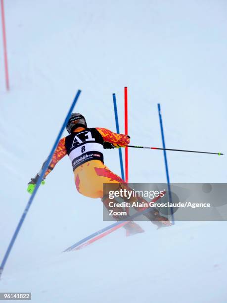 Michael Janyk of Canada takes 4th place during the Audi FIS Alpine Ski World Cup Men's Slalom on January 24, 2010 in Kitzbuehel, Austria.