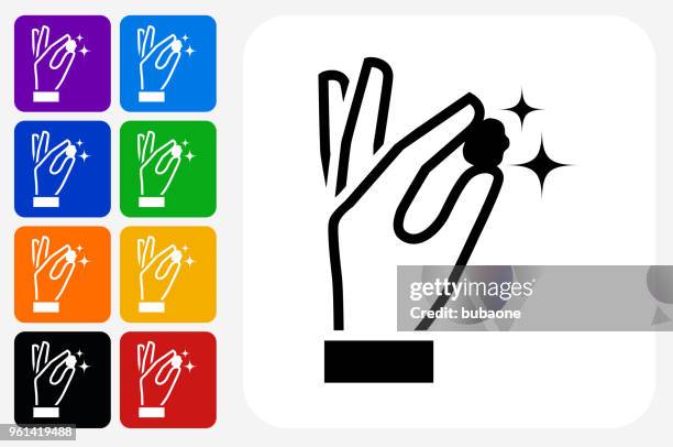 gold nugget icon square button set - nugget stock illustrations