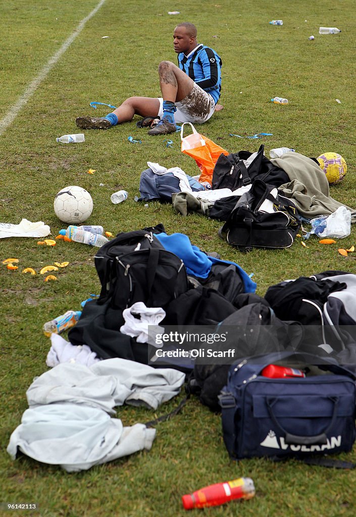 Hackney Marshes Hosts Its Weekly Sunday League Football Matches