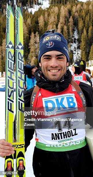 Simon Fourcade of France takes 1st place of overall ranking of the IBU World Cup during the e.on Ruhrgas IBU Biathlon World Cup Men's 12.5 km Pursuit...