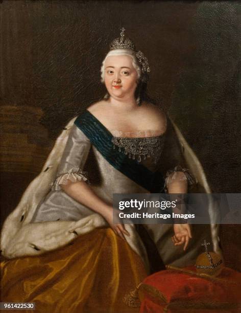 Portrait of Empress Elizabeth of Russia , Mid of the 18th cen.. Found in the Collection of State History Museum, Moscow.