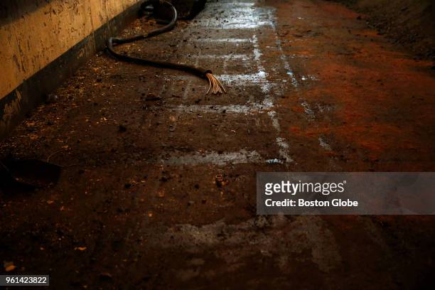 Tracks are pictured inside an abandoned subway tunnel under City Hall Plaza in Boston on May 21, 2018. Opened in 1898, the tunnel was once part of...