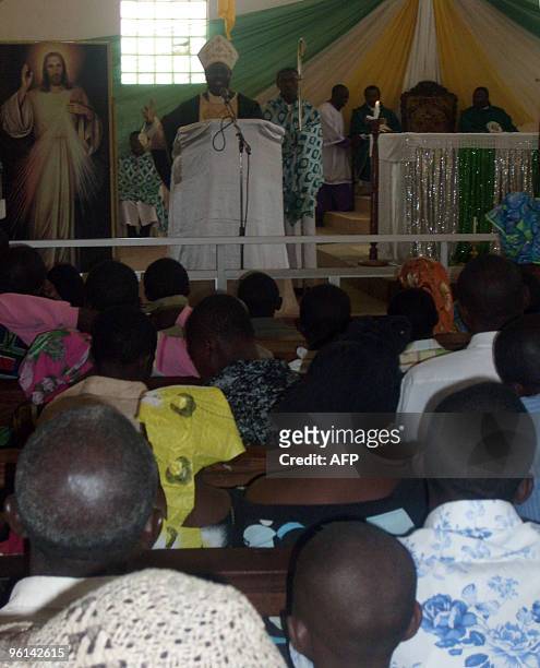 Archbishop Ignatius Kaigama of Jos Catholic dioceses who doubles as the chairman of Jos branch of the Christian Association of Nigeria delivers his...