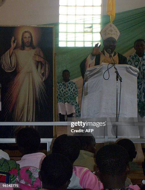 Archbishop Ignatius Kaigama of Jos Catholic dioceses who doubles as the chairman of Jos branch of the Christian Association of Nigeria delivers his...