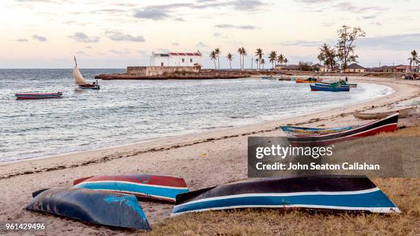 mozambique island, the santo antonio church - beach stone stock pictures, royalty-free photos & images