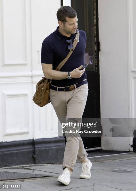 Dermot O'Leary and Edith Bowman seen having a pub lunch in Primrose Hill on May 22, 2018 in London, England.