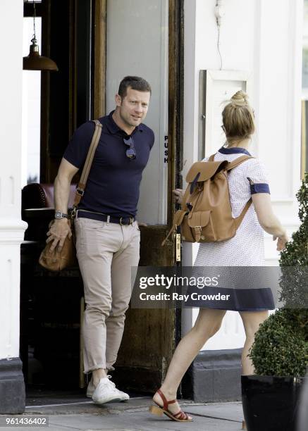 Dermot O'Leary and Edith Bowman seen having a pub lunch in Primrose Hill on May 22, 2018 in London, England.