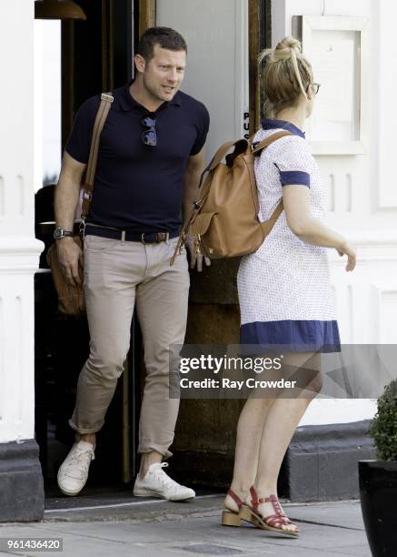 Dermot O'Leary and Edith Bowman seen having a pub lunch in Primrose Hill on May 22, 2018 in London, England.