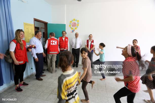 President of International Federation of Red Cross and Red Crescent Societies Francesco Rocca visits a child institution affiliated with Red Crescent...