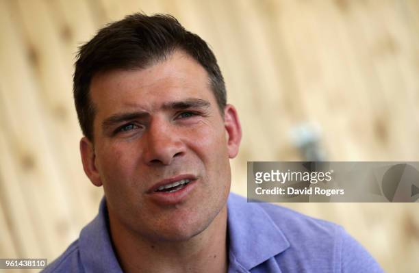 Schalk Brits poses during the Saracens media session held at Old Albanians on May 22, 2018 in St Albans, England.