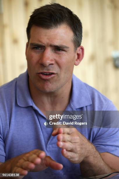 Schalk Brits poses during the Saracens media session held at Old Albanians on May 22, 2018 in St Albans, England.