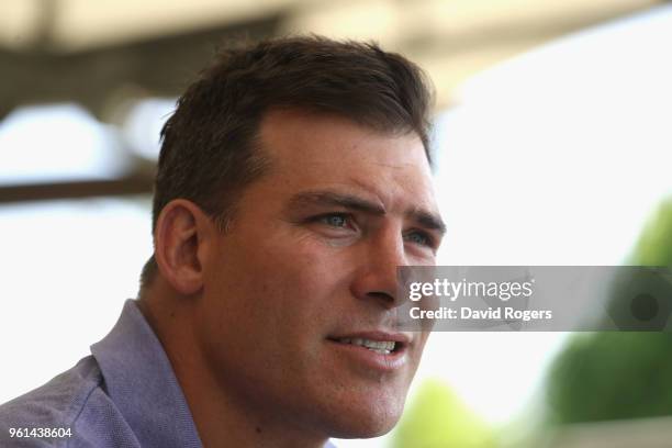 Schalk Brits poses during the Saracens media session held at Old Albanians on May 22, 2018 in St Albans, England.