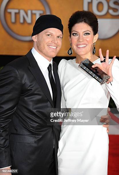 Actors Michael C. Hall and Jennifer Carpenter attend the 16th Annual Screen Actors Guild Awards at The Shrine Auditorium on January 23, 2010 in Los...