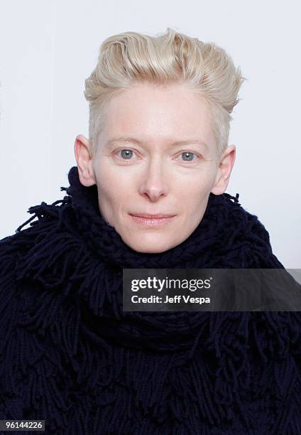 Actress Tilda Swinton poses for a portrait during the 2010 Sundance Film Festival held at the WireImage Portrait Studio at The Lift on January 24,...