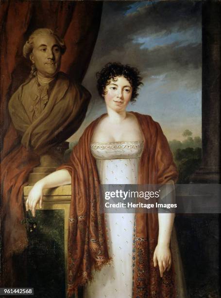 Portrait of the author Baronne Anne Louise Germaine de Staël . Found in the Collection of Château de Coppet .