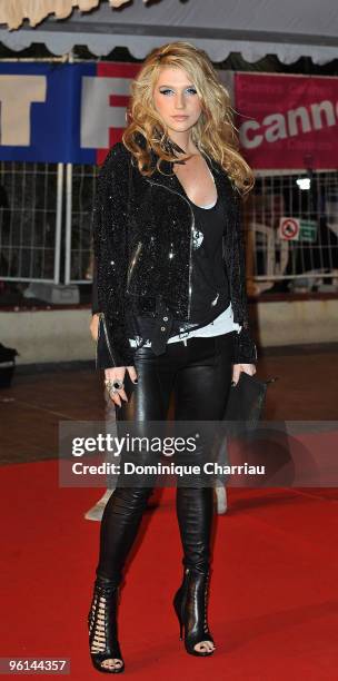 Ke$ha attends the NRJ Music Awards 2010 at Palais des Festivals on January 23, 2010 in Cannes, France.