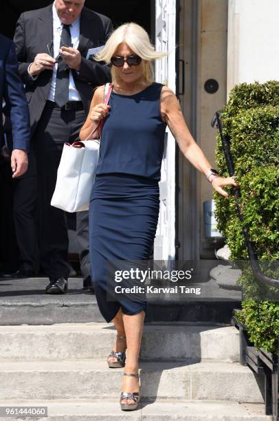 Gaby Roslin departs after attending the funeral of Dale Winton at the Old Church, 1 Marylebone Road on May 22, 2018 in London, England.