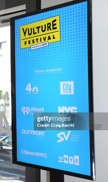 Signage at the lounge during Day Two of the Vulture Festival Presented By AT&T at Milk Studios on May 20, 2018 in New York City.