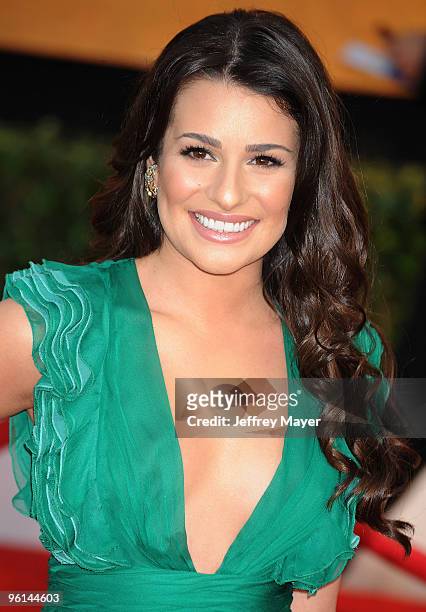 Actress Lea Michele attends the 16th Annual Screen Actors Guild Awards at The Shrine Auditorium on January 23, 2010 in Los Angeles, California.