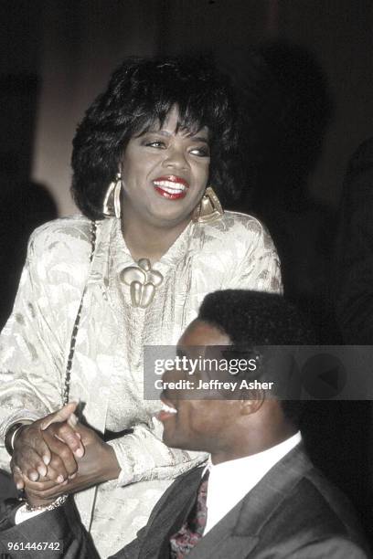 Actress TV Personality and Business Woman Oprah Winfrey with Football Star Herschel Walker Trump Plaza Casino Hotel party, prior to Tyson vs Spinks...