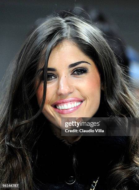 Yolanthe Cabau, Wesley Sneijder wife's, during the Serie A match between Inter Milan and AC Milan at Stadio Giuseppe Meazza on January 24, 2010 in...