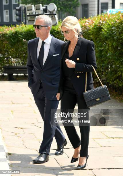 Graeme Souness and wife Karen attend the funeral of Dale Winton at the Old Church, 1 Marylebone Road on May 22, 2018 in London, England.