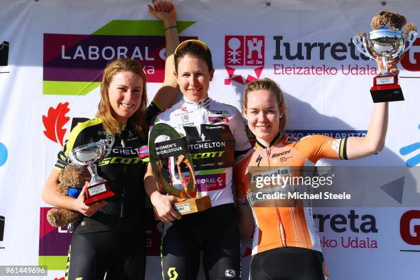 Podium / Annemiek van Vleuten of The Netherlands and Team Mitchelton-Scott / Amanda Spratt of Australia and Team Mitchelton-Scott White Leader Jersey...