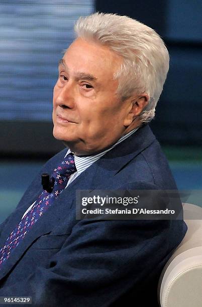 Author Alberto Arbasino appears on 'Che Tempo Che Fa' Italian Tv Show on January 24, 2010 in Milan, Italy.