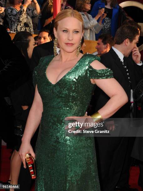 Actress Patricia Arquette arrives at the 16th Annual Screen Actors Guild Awards held at The Shrine Auditorium on January 23, 2010 in Los Angeles,...