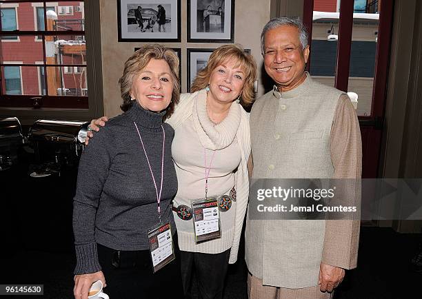 Senator Barbara Boxer, Pat Mitchell and Professor Muhammad Yunus attends Board Brunch during the 2010 Sundance Film Festival at Zoom on January 24,...