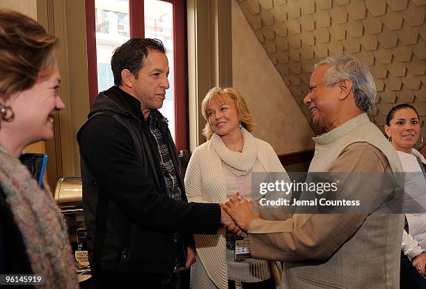 Senator Barbara Boxer, designer Kenneth Cole, Pat Mitchell and Professor Muhammad Yunus attend Board Brunch during the 2010 Sundance Film Festival at...